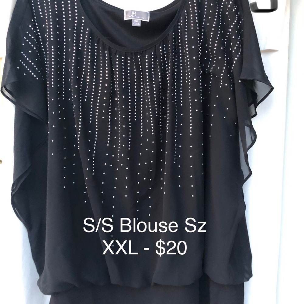 Macys JM Collection Black short sleeve blouse XXL
